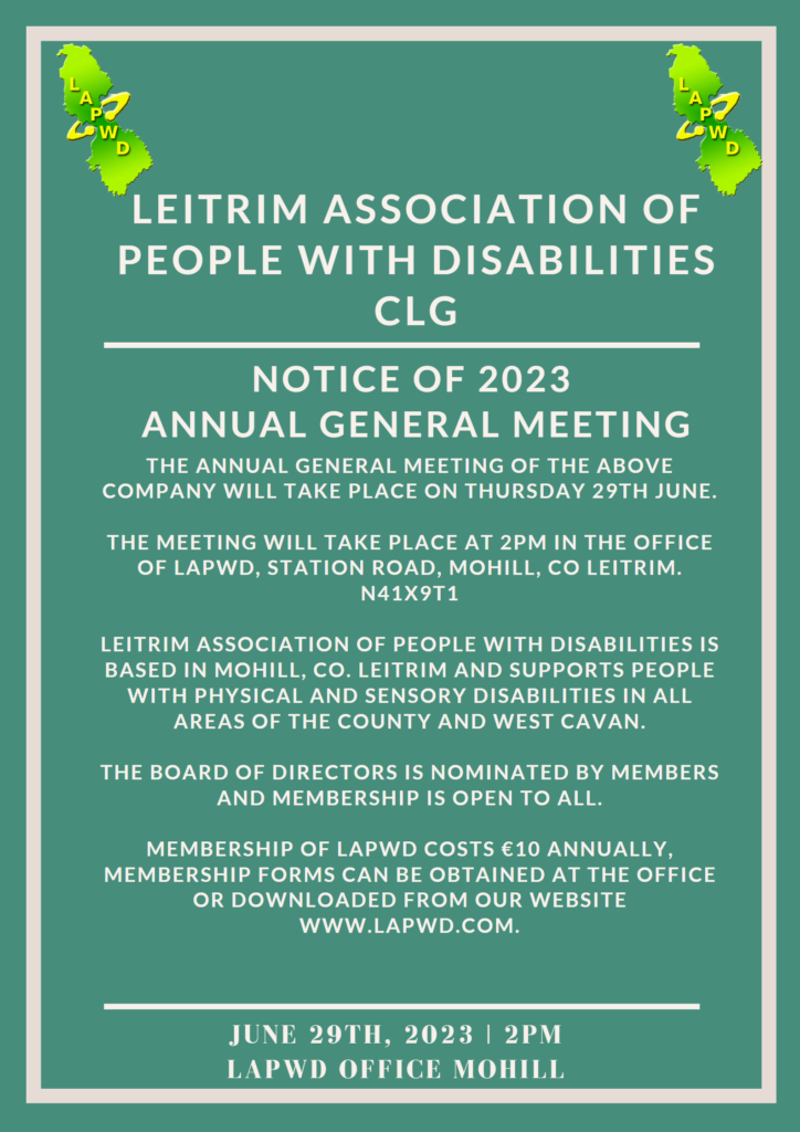 Leitrim Association of People with Disabilities AGM
